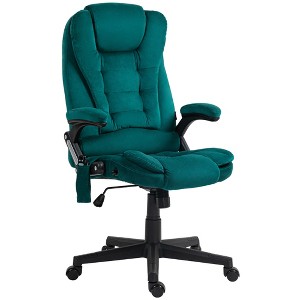 6 Point Executive Office Chair with Heat, Velvet High Back Vibrating Massage Office Chair - 1 of 4