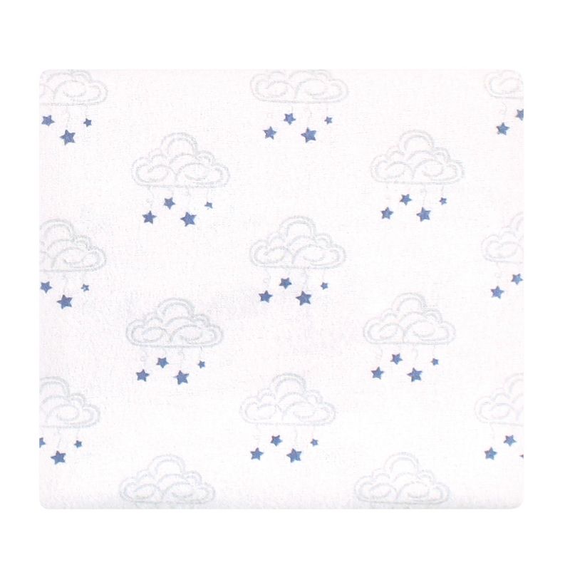Hudson Baby Infant Boy Cotton Flannel Receiving Blankets, Cloud Mobile Blue, One Size, 3 of 4