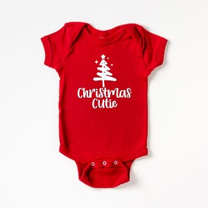 The Juniper Shop Christmas Cutie Tree Baby Bodysuit - Newborn - Red - 1 of 2