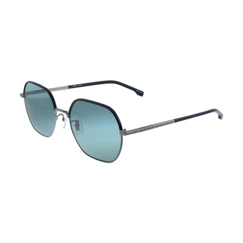 Hugo Boss 1107/f/s Kj1 Unisex Rectangle Sunglasses Dark Ruthenium 56mm ...