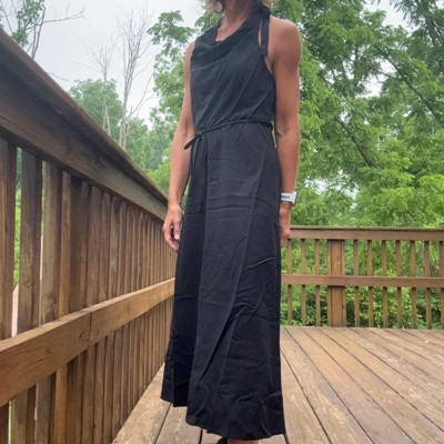 Women's Tie-Front Midi Dress - A New Day™ Black XS : Target