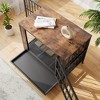 Gulches Dog Crate,Dog Crate Table, 32.8" Dog Kennel,2 Sliding Doors and Thick Iron Door , Pet Crate House for Medium/Small Dog Indoor Use,Brown - 3 of 4