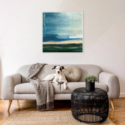 30"x30" Life Light Landscape Abstract Canvas Wall Art with White Frame