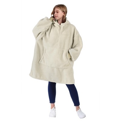 Catalonia Oversized Wearable Blanket Hoodie Sweatshirt with Zipper, Giant Faux Shearling Pullover | Gift for Adults Women Men Teens Wife Girlfriend