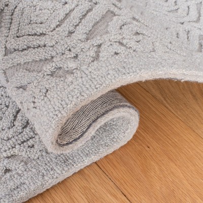 Gray Geometric Handmade Wool 6' x 9' Tufted Area Rug