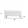 HomeRoots 38" White and Silver Faux Leather Storage Bench With Flip Top - 3 of 4