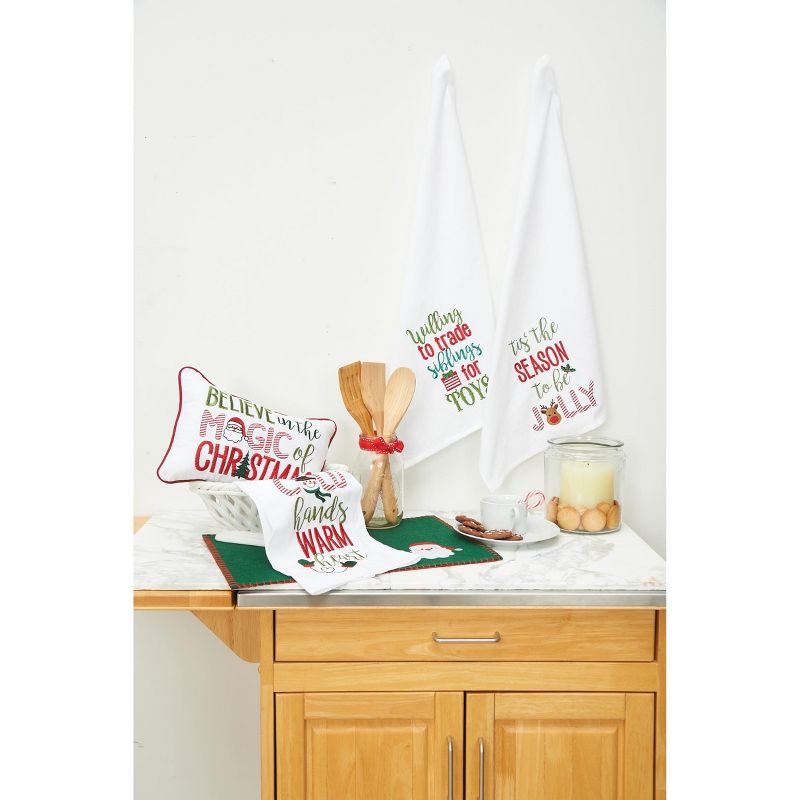 C&F Home Christmas Holiday "Willing to Trade Siblings For Toys" Sentiment Flour Sack Kitchen Dish Towel 27L x 18W in., 2 of 4