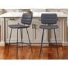 HomeRoots Set of Two 26" Black Faux Leather And Steel Low Back Counter Height Bar Chairs - 2 of 4