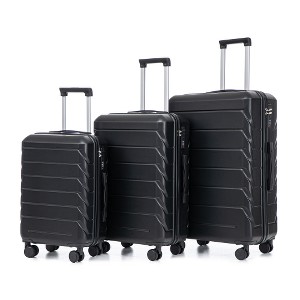 Lyngins Hardshell 20/24/28 Inch 3PCs Luggage Sets with Spinner Wheels,Combination Lock,Retractable Handle,Suitcases Sets for Family Trips - 1 of 4