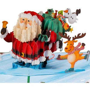 Paper Love Santa and Friends Pop Up Christmas Card - 1 of 4
