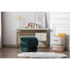 VYNXARIA Ottomans and Benches - Dark Green S-Shape Makeup Stool and Footstool, 19.30" x 18.10" x 18.10" - 3 of 4