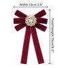 INSPIRE CHIC Women's Faux Pearl Bow Brooch Pre-Tied Clip Ribbon Solid Bow Neck Tie - 2 of 4