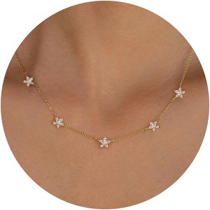 Dainty Charm Necklace for Women, 14K Gold/Silver Plated with Multiple Symbolic Charms - 1 of 4