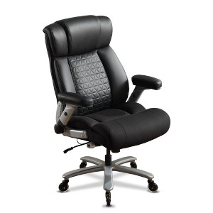Dsvimoy Task and Office Chair Big and Tall Executive Chair with Flip Up Armrest for Office, Black, 32"*26.4"*17.6" - 1 of 4