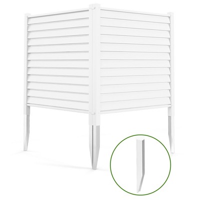 Tangkula 2 Pack AC Fence Panel w/Metal Ground Stakes Reasonable Slat Spacing 44" x 45"