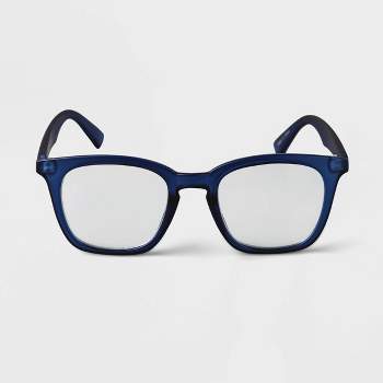 Men's Square Blue Light Filtering Reading Glasses - Goodfellow & Co™ Blue 2.5