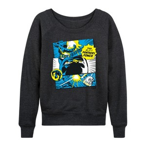 Women's - Marvel - Black Panther Comic Panels Lightweight French Terry Wide Neck Long Sleeve Shirt - 1 of 4