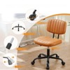 FONTOI Task and Office Chairs, Office Chair with Cross-Leg and Adjustable Height, Armless Swivel for Home Office, Orange, 18.5"*33.8"*27.1" - 4 of 4