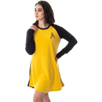 Star Trek Original Series Women's Juniors Raglan Sleep Nightgown (Kirk, XS)  Multicoloured