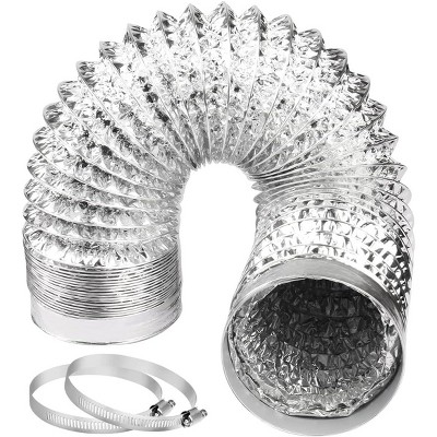 AMMER 4 Inch 5FT Dryer Vent Hose, Flexible Aluminum Air Ducting Tube, Insulated Flex Hose Kit for Indoor & Outdoor Use
