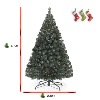 4.5' White Pre-lit Full Artificial Christmas Tree with LED Lights