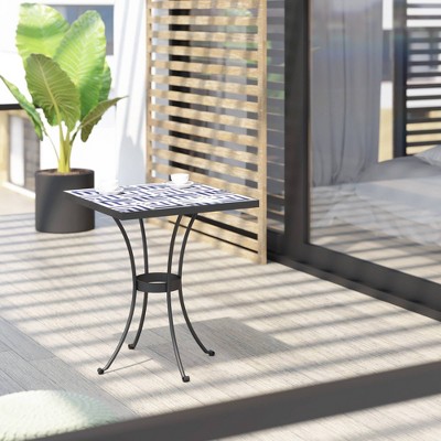 Two Person Square Outdoor Dining Table - Black - TK Classics