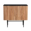 Treasure Trove Accents Easton 2 Door Cabinet Easton Natural/Black: Acacia Wood, Divided Storage, 32"H x 34"W - 2 of 4