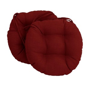 Blazing Needles, 16-inch Spun Polyester Solid Outdoor Round Tufted Chair Cushions (Set of 2) - 1 of 1