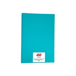 JAM Paper Ledger 65 lb. Cardstock Paper 11" x 17" Sea Blue 50 Sheets/Pack (16728482) - 1 of 2