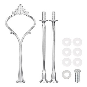 Unique Bargains Detachable Crown Shape 3-Tiers Dessert Cake Stand Handle 4.92" 1 Set - 1 of 4