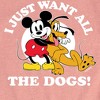Girls' - Disney - Mickey Pluto Just Want All Dogs Fitted Short Sleeve Graphic T-Shirt - 2 of 4