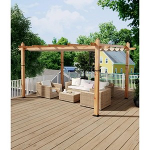 Aluminum Pergola, Outdoor Metal Pergola with Adjustable Canopy, Reinforced Frame Outdoor Shelter for Backyard, Garden and Deck - 1 of 4