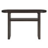 Alilang 47.80 Inch Modern Oval Console Table with Lower Shelf and Dark Wood Finish - Espresso - 3 of 4