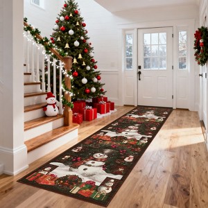 Christmas Snowman Area Rug – Washable, Non-Slip, Low Pile Throw Rug for Christmas Decorations & Living Room - 1 of 4