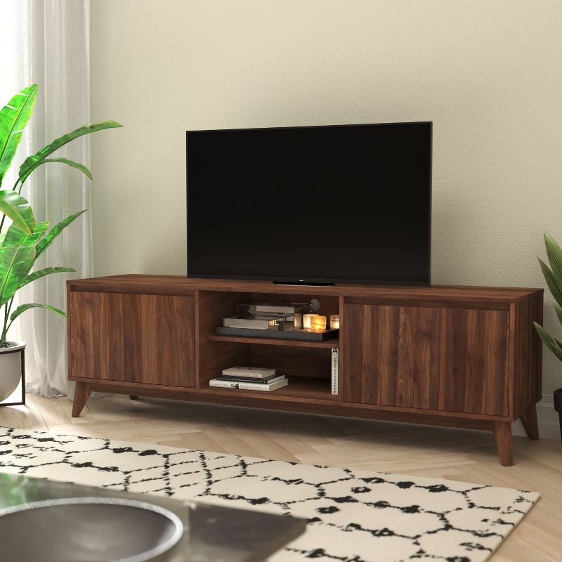 Flash Furniture Hatfield Mid-Century Modern TV Stand for up to 64 inch TV's - 60 Inch Media Center with Adjustable Center Shelf and Dual Soft Close Doors, 2 of 12