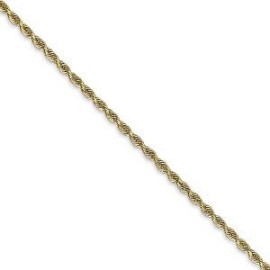 Black Bow Jewelry 2mm 10k Yellow Gold D/C Quadruple Rope Chain Necklace - 1 of 4