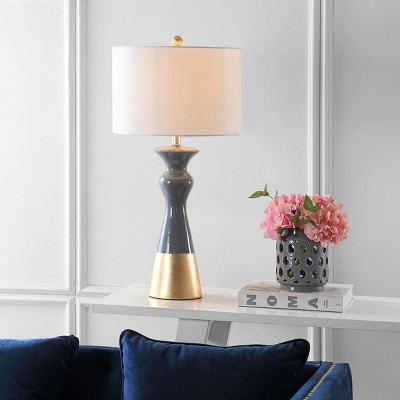 Milan Inspired Grey & Gold Ceramic 30.5" Table Lamp Set