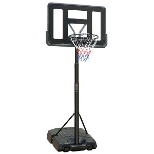 BestParts 6.5ft-10ft Adjustable Basketball Hoop with 44" Backboard & Wheels - Black - 1 of 4