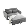 VYNXARIA Sleeper Sofa Bed,3-in-1 adjustable sleeper with pull-out bed, 2 lumbar pillows and side pocket,suitable for living room bedroom - 4 of 4