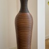 Gulches 39 "tall standing designer floor vases with elegant two-tone dark brown finishes for decorating living rooms, bedroom - 3 of 4