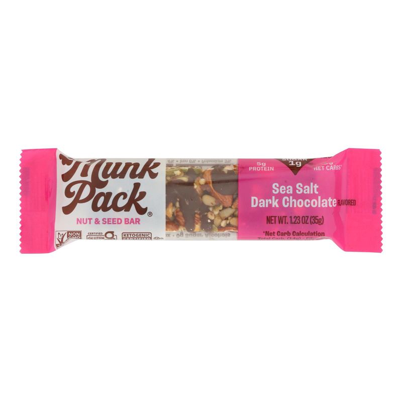 Munk Pack Sea Salt Dark Chocolate Keto Nut & Seed Bar - 12 bars, 1.23 oz, 2 of 5