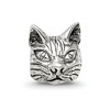 Black Bow Jewelry Sterling Silver Maine Coon Cat Head Bead Charm - 3 of 4