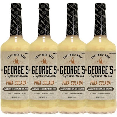 George’s Beverage Company Pina Colada Mix - 1L Bottle - Gluten Free, All Natural Mixer