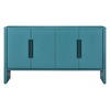 Homy Casa 4-Door Sideboard Buffet Cabinet with Adjustable Shelves and Metal Handles for Dining Room or Living Space, Teal - 4 of 4