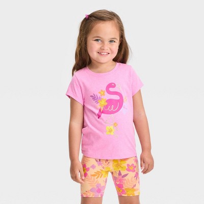 Toddler Girls' 'Inspirational' Short Sleeve Graphic T-Shirt - Mustard 12M