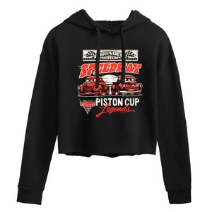 Women's - Disney - Thunder Hollow Speedway Piston Cup Legends Cropped Graphic Hoodie - 1 of 3