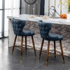 Ridstar Set of 2 Modern Counter Stool For Dining Room & Counter-Blue - 3 of 4