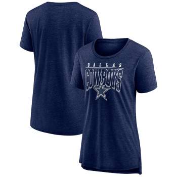NFL Dallas Cowboys Women's Heather Short Sleeve Scoop Neck Triblend Championship Caliber T-Shirt