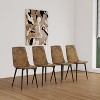 NicBex Dining Chair Set of 4 Modern Linen Fabric Living Room Upholstered Accent Chair with Metal Legs - 2 of 4