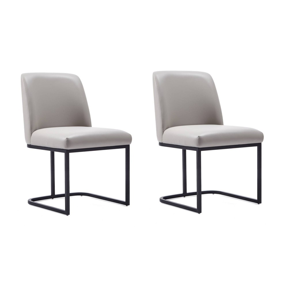 Photos - Chair Set of 2 Serena Dining  Light Gray - Manhattan Comfort